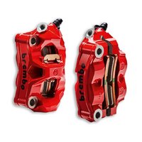 Brembo radial geschmiedete Monoblock Stylema 100mm Bremssattel paar mit Bremsbelägen , rot , Ducati Multistrada V4 , Diavel V4